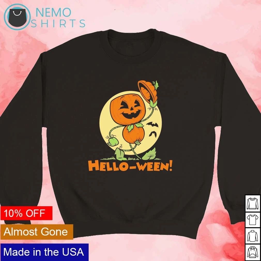 Hello-Ween Pumpkin Character Halloween Jack-o’-lantern shirt