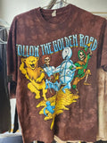 Liquid Blue Men's Grateful Dead Graphic Tie-Dye T-Shirt Brown Cotton Crew Neck M