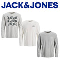 Jack Jones Men's Slim Fit Long Sleeve T-Shirt S-2XL Crew Neck Plain Cotton Tee