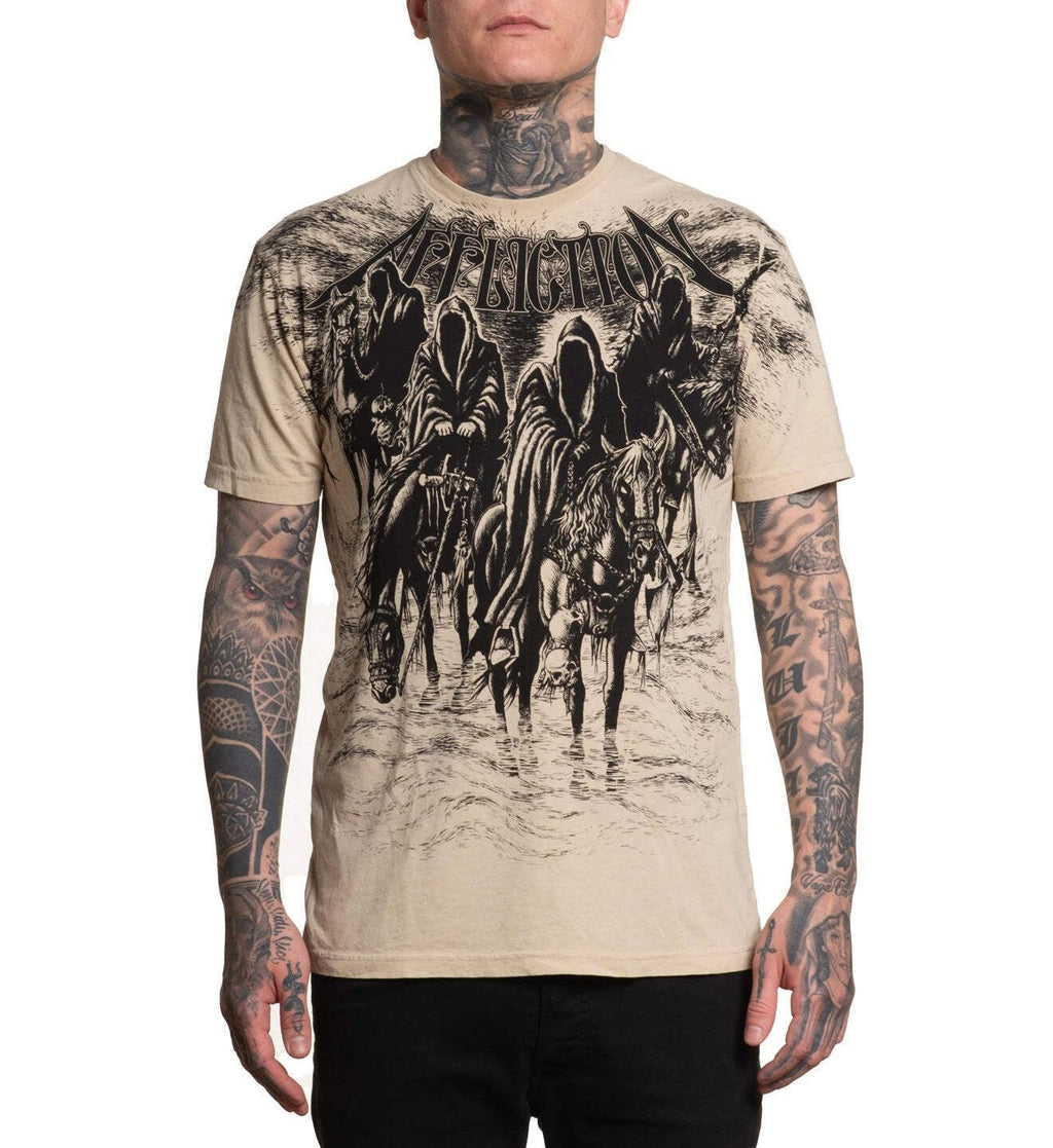 Affliction Men's T-shirt Black Hunt Y2K Biker