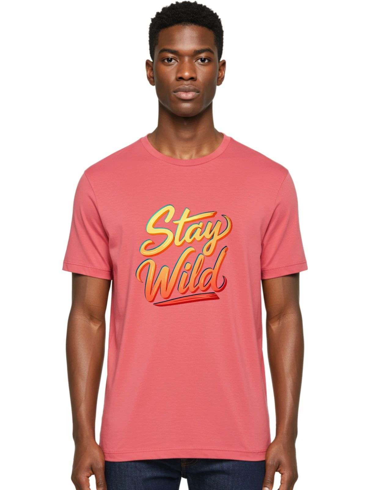 Stay-Wild-11 Mens Graphic Tee, 100% Cotton, Casual Summer Wear