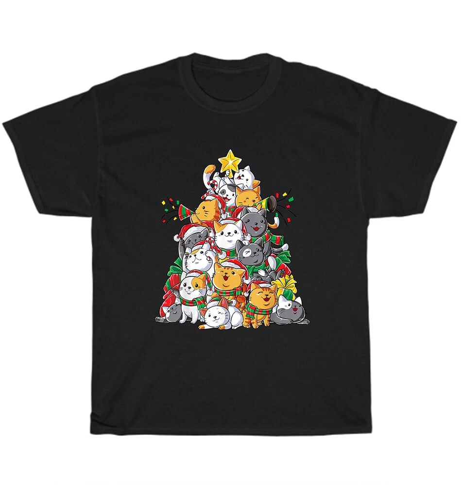 Cat Christmas Tree Meowy Catmas Xmas Cats Kitten Lover T-Shirt Unisex Tee Gift
