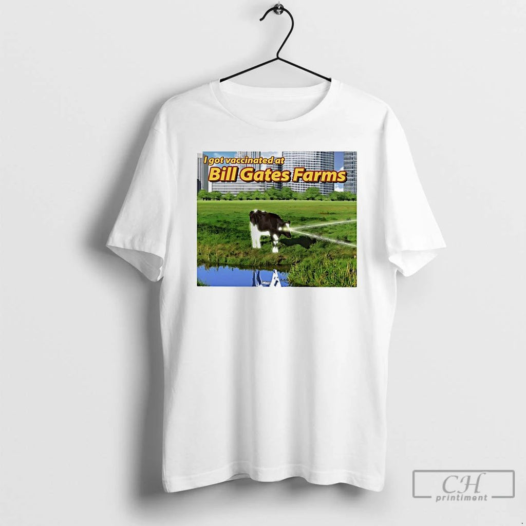 Classic I Got Vaccinated At Bill Gates Farms Vaccination Souvenir T Shirts