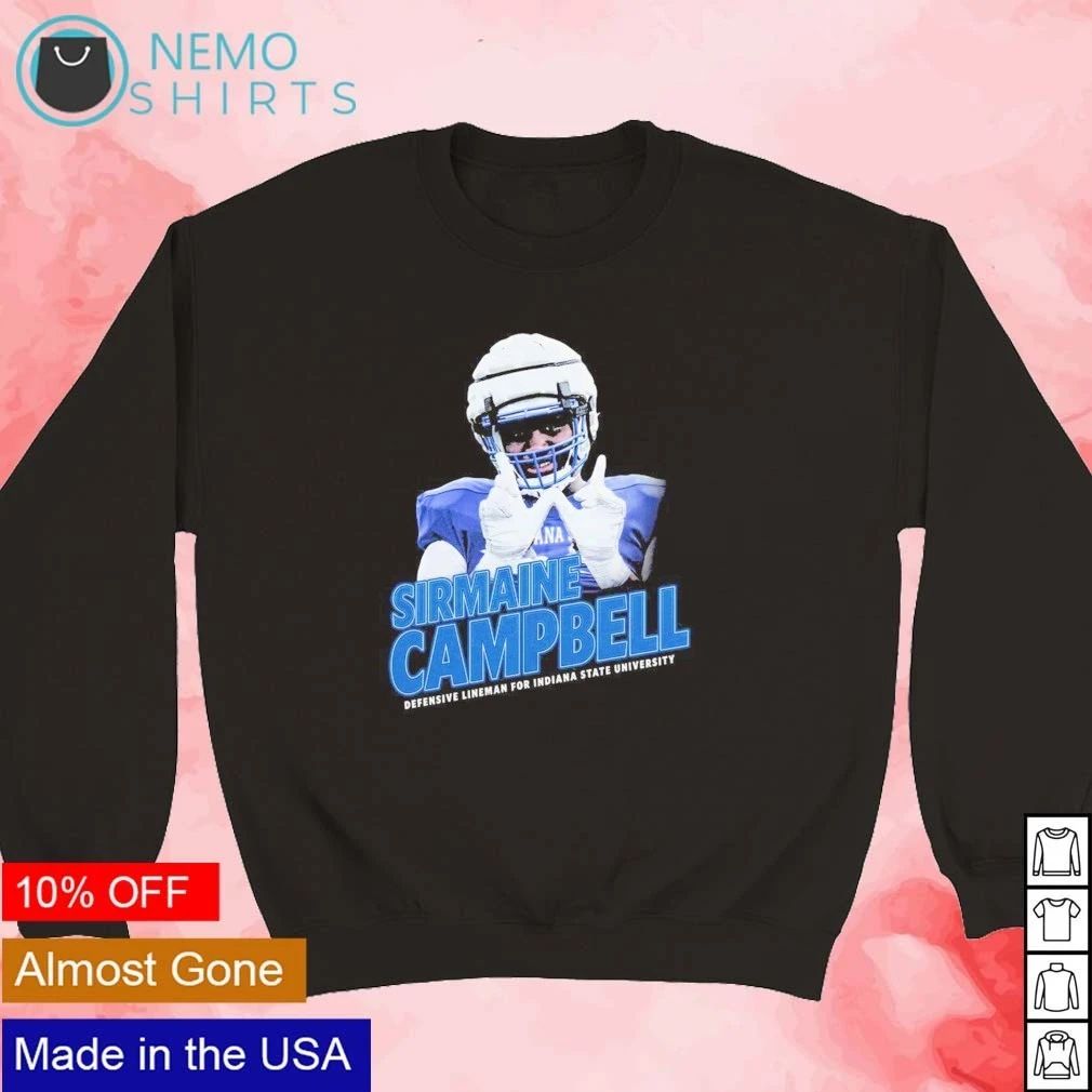 Sirmaine Campbell Vintage Indiana State University Defensive Lineman shirt