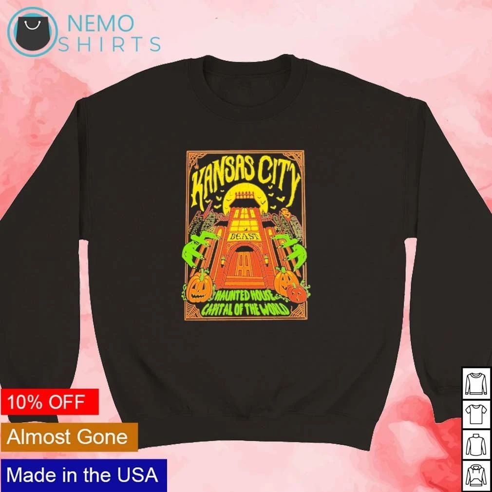 Kansas City Haunted House Capital of the World Pigment Black Street Halloween shirt