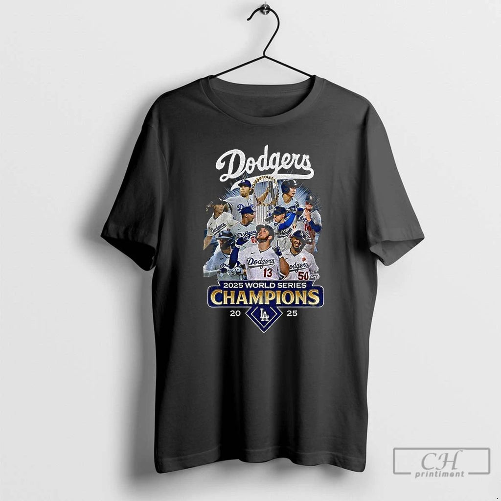 Classic Los Angeles Dodgers All Team 2025 World Series Champions Cup Mlb Graphic T Shirts