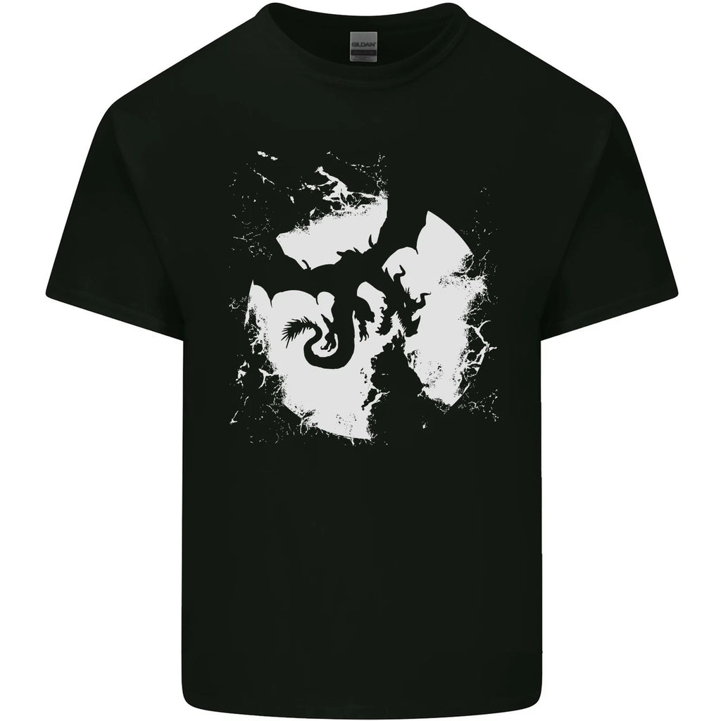 Dragon Moon Fantasy Mens Cotton T-Shirt Tee Top