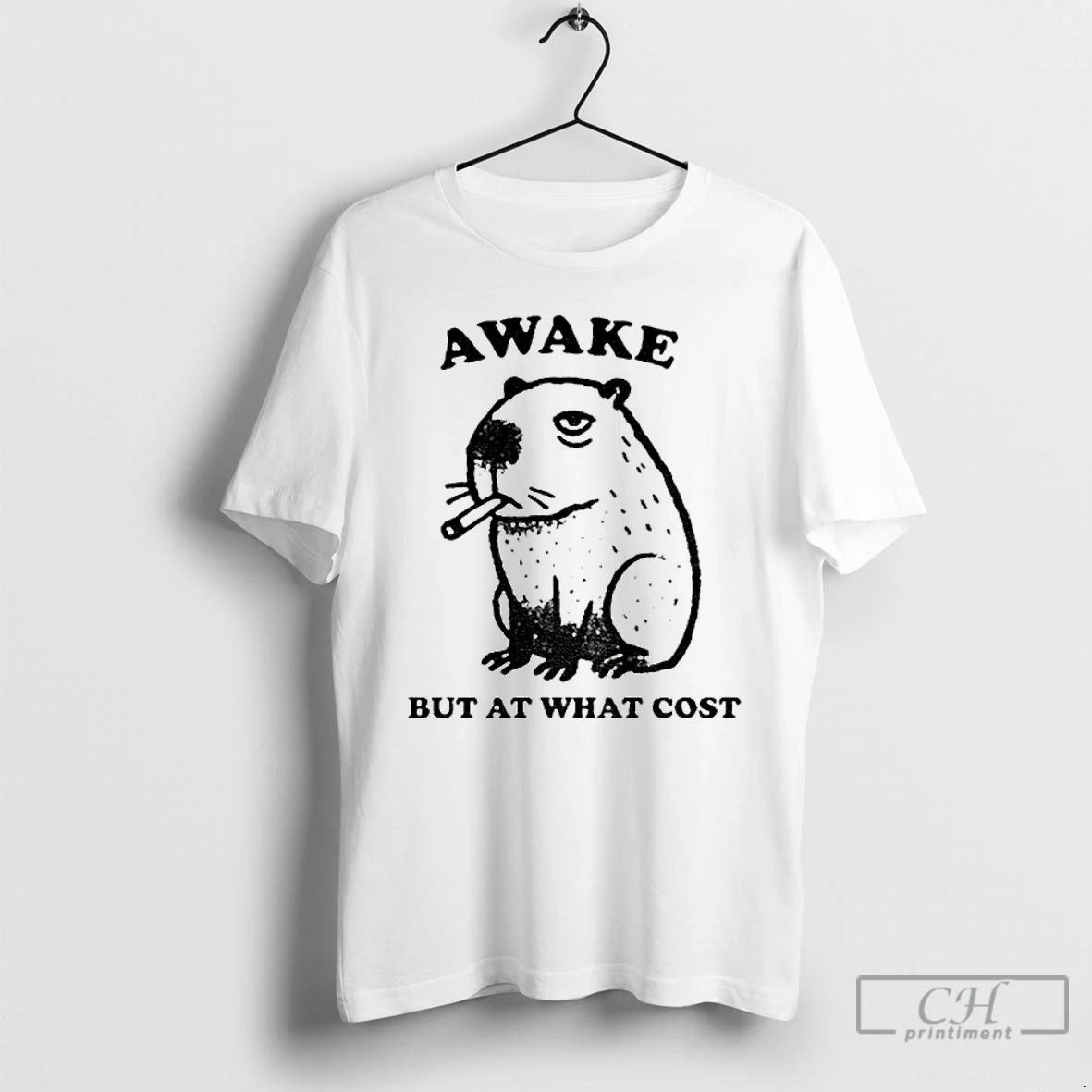 Classic Smoking Capybara Waffle But At What Cost T Shirts