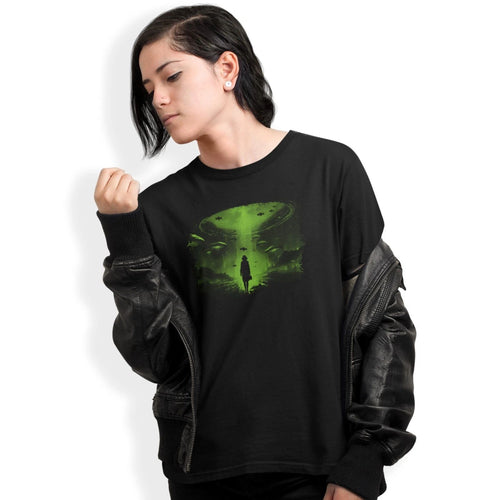 Alien Abduction UFO Sci-Fi Adventure Print T-Shirt Birthday Gift Size S - 3XL