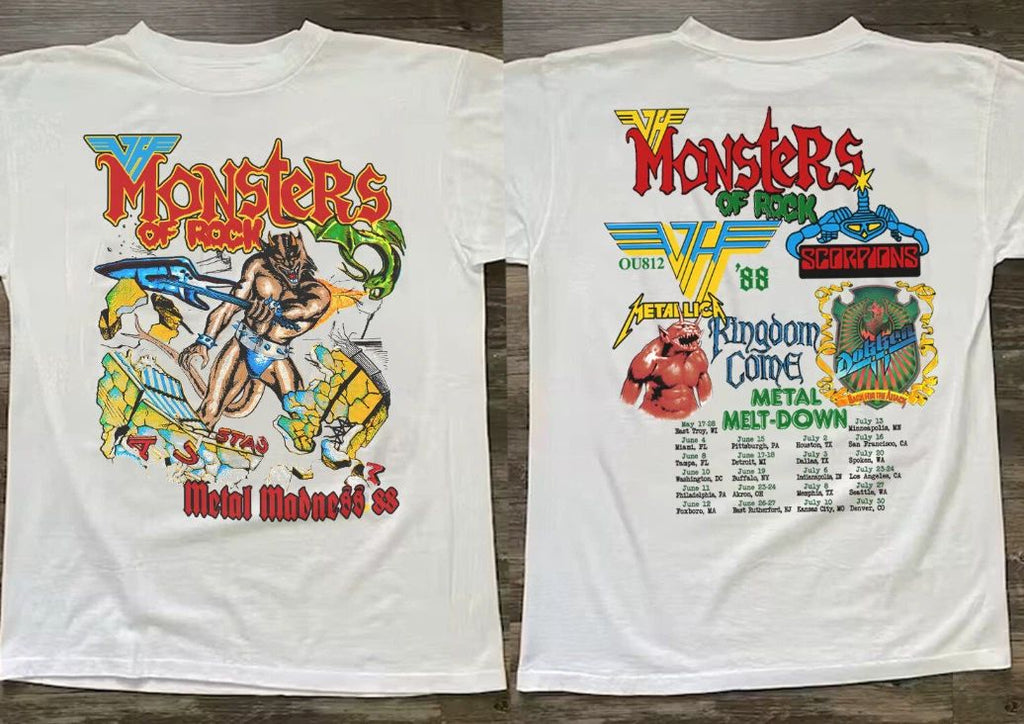 Super Rare Vintage Van Halen 1988 Monsters of Rock Tour T shirt
