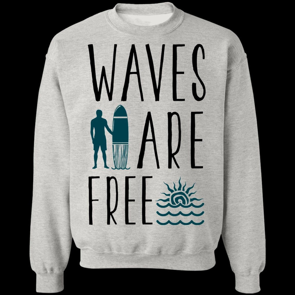 Waves Are Free Surfing Crewneck Sweatshirt