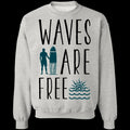 Waves Are Free Surfing Crewneck Sweatshirt