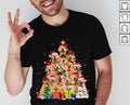 Hot Christmas Golden Retrievers Tree Xmas Gift Dog Lover Shirt