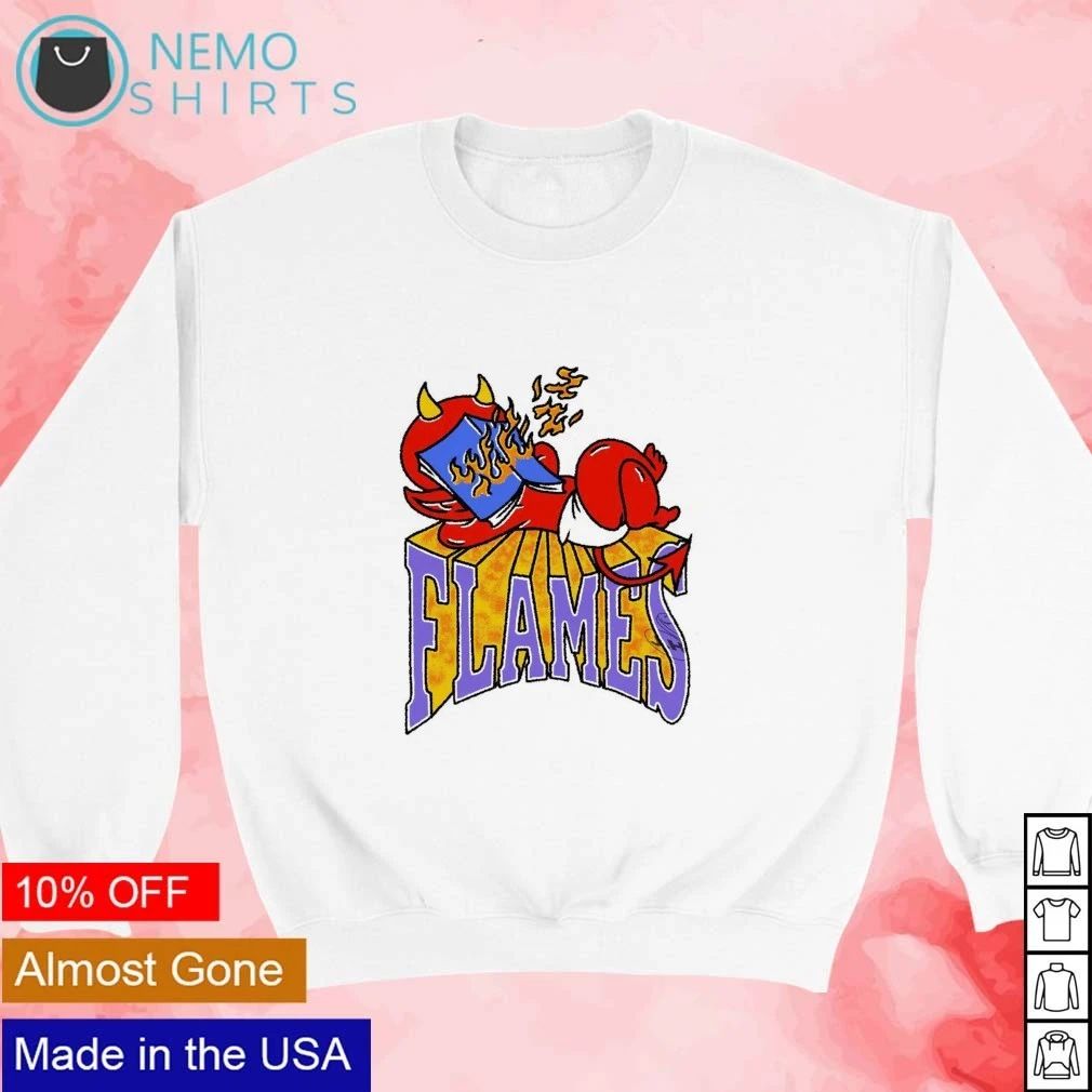 Devil Reading a Book of Flames fire demon shirt