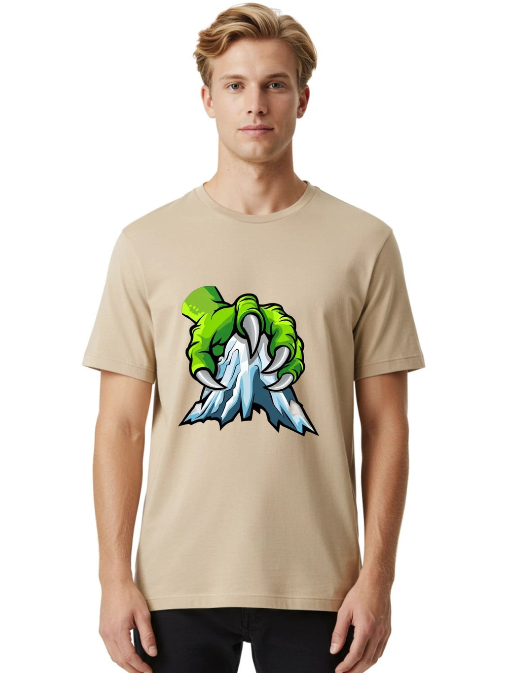 Crystal-Claw Mens Graphic Tee, 100% Cotton, Casual Summer Wear