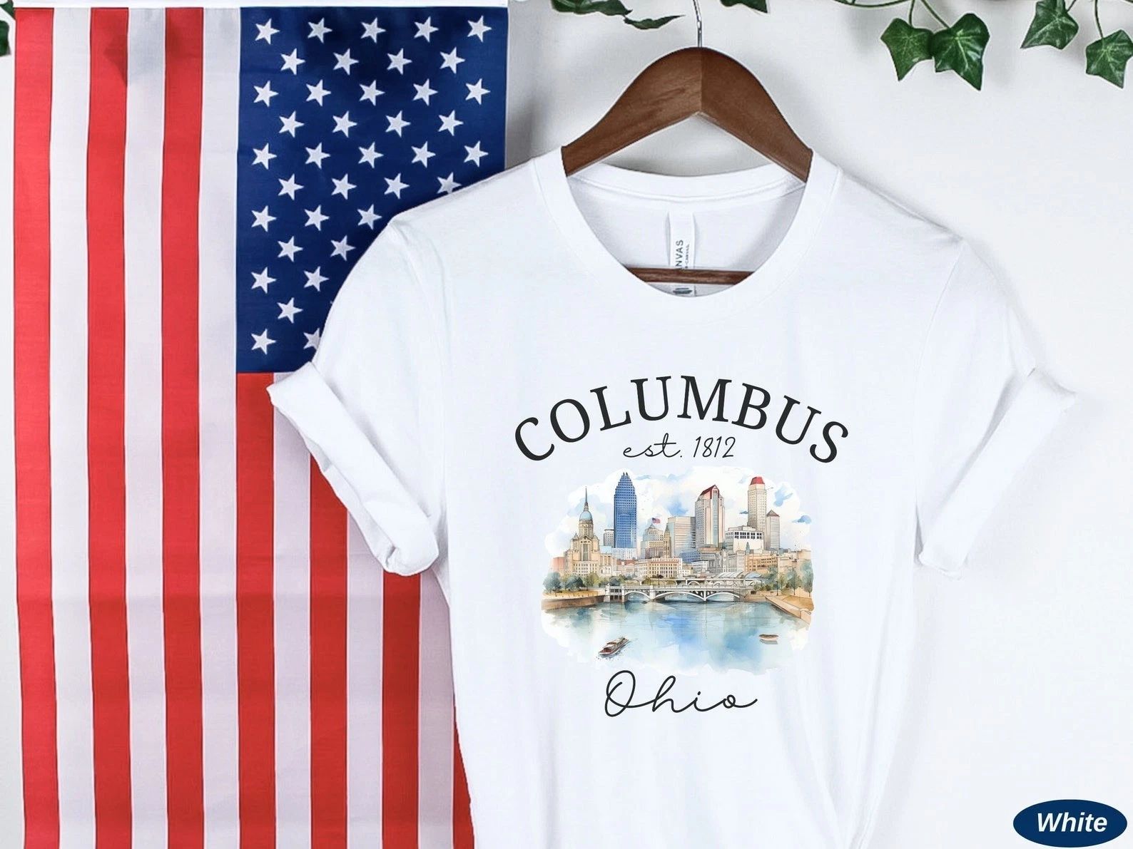 Columbus T-Shirt Travel Gift for Ohio America Trip Lovers Souvenir Tee