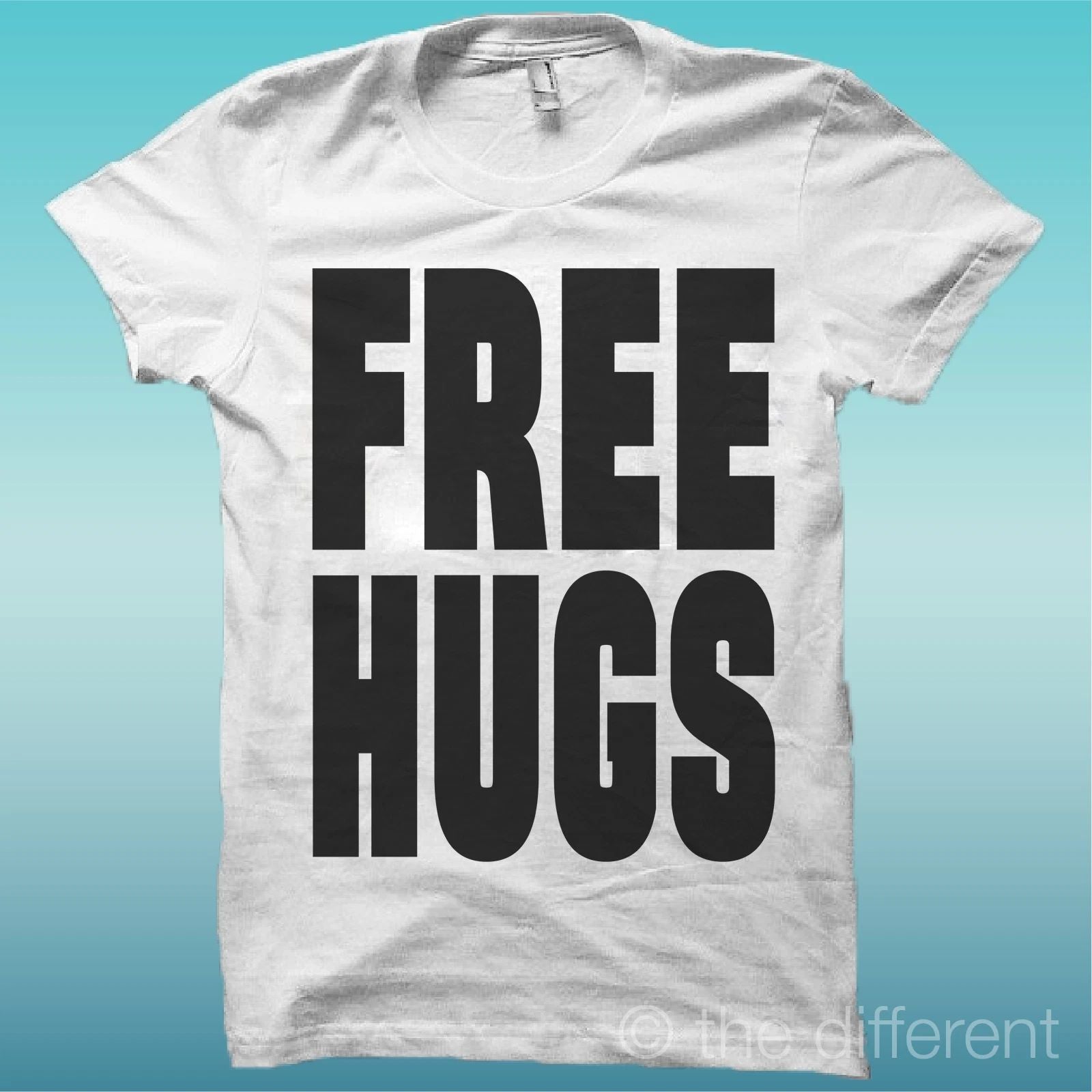 T-shirt "Free Hugs" White The Happiness Is Have My T-shirt New