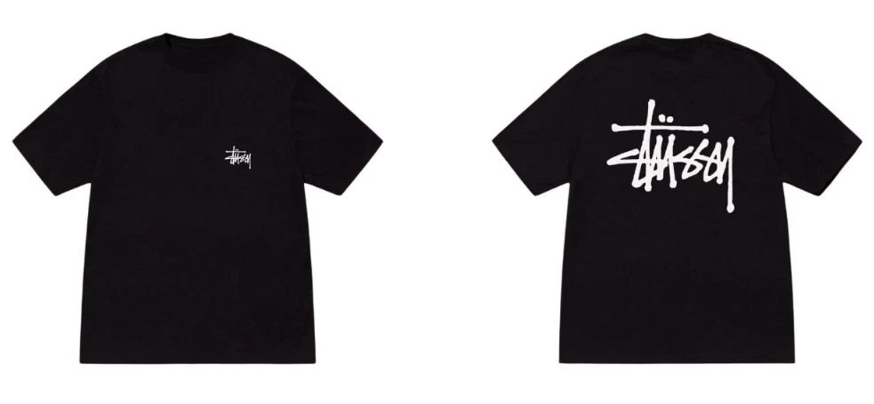 Stussy Basic Logo Black Tee Unisex Classic Streetwear Graphic Top Reprint S-5XL