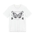 Women T-shirt Created Butterfly Graphic tee Wrapped in Jesus back print.