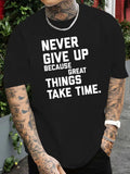 Men’s Motivational Quote T-Shirt | Summer Casual Crew Neck Sports Tee Top