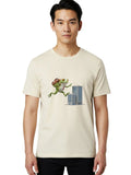 Frog-With-Backpack Mens Graphic Tee, 100% Cotton, Casual Summer Wear