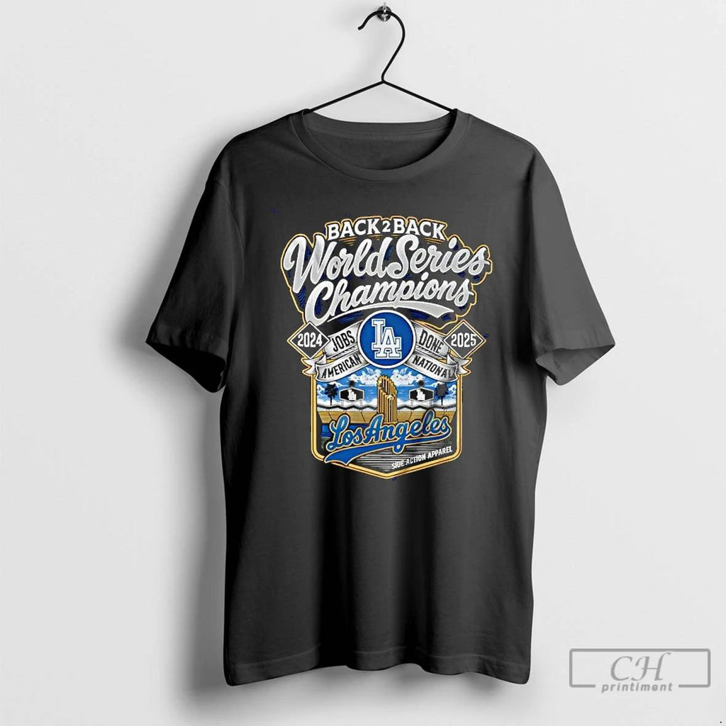 Classic Los Angeles Dodgers Back 2 Back Champions T Shirts