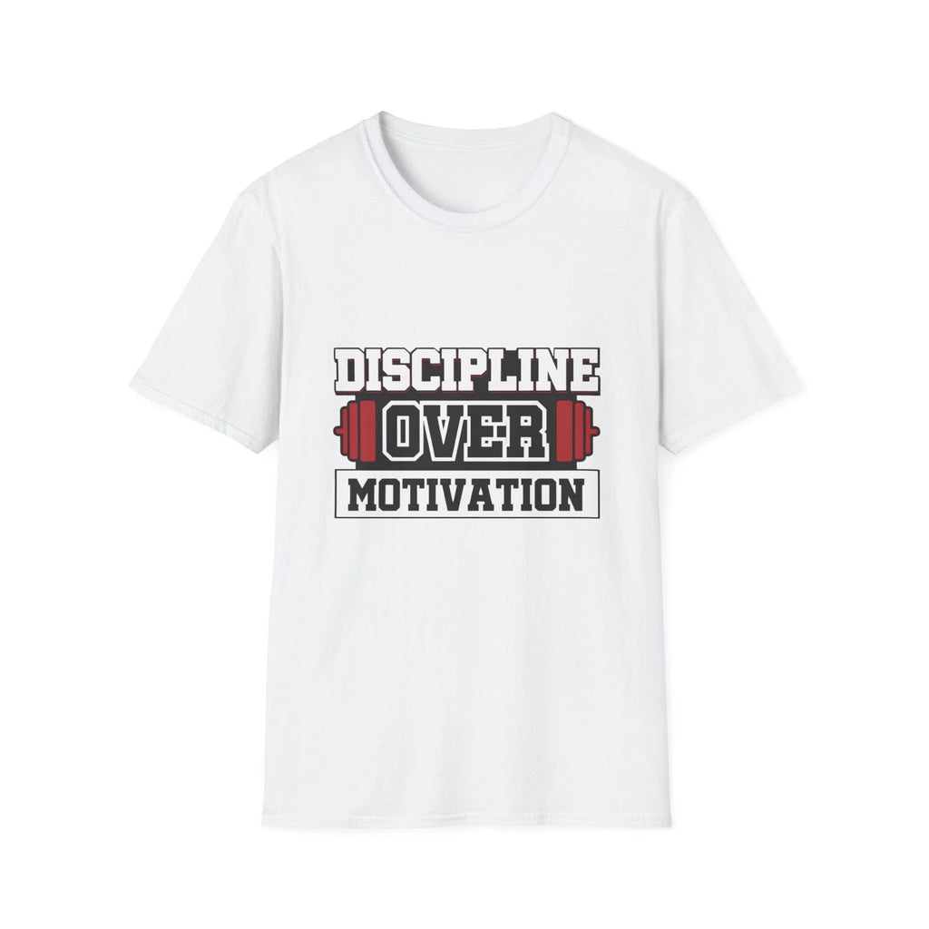 Discipline Over Motivation T-Shirt | Fitness Barbell Gym Tee