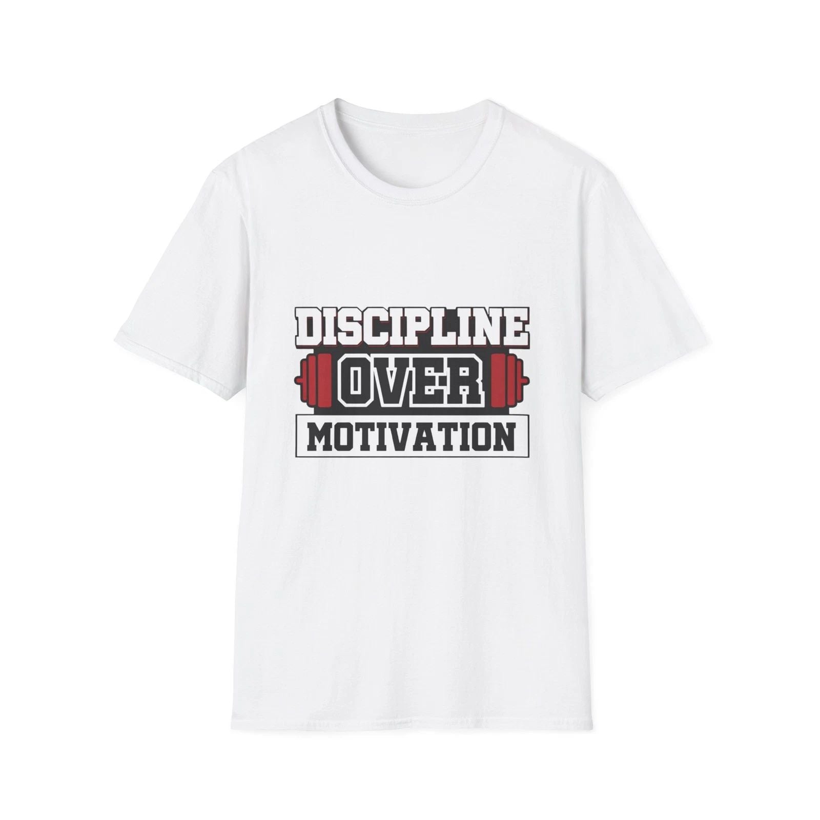 Discipline Over Motivation T-Shirt | Fitness Barbell Gym Tee