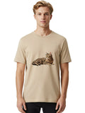 Tabby-Cat Mens Graphic Tee, 100% Cotton, Casual Summer Wear