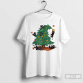 Classic Funny Black Cat Christmas Tree T Shirts