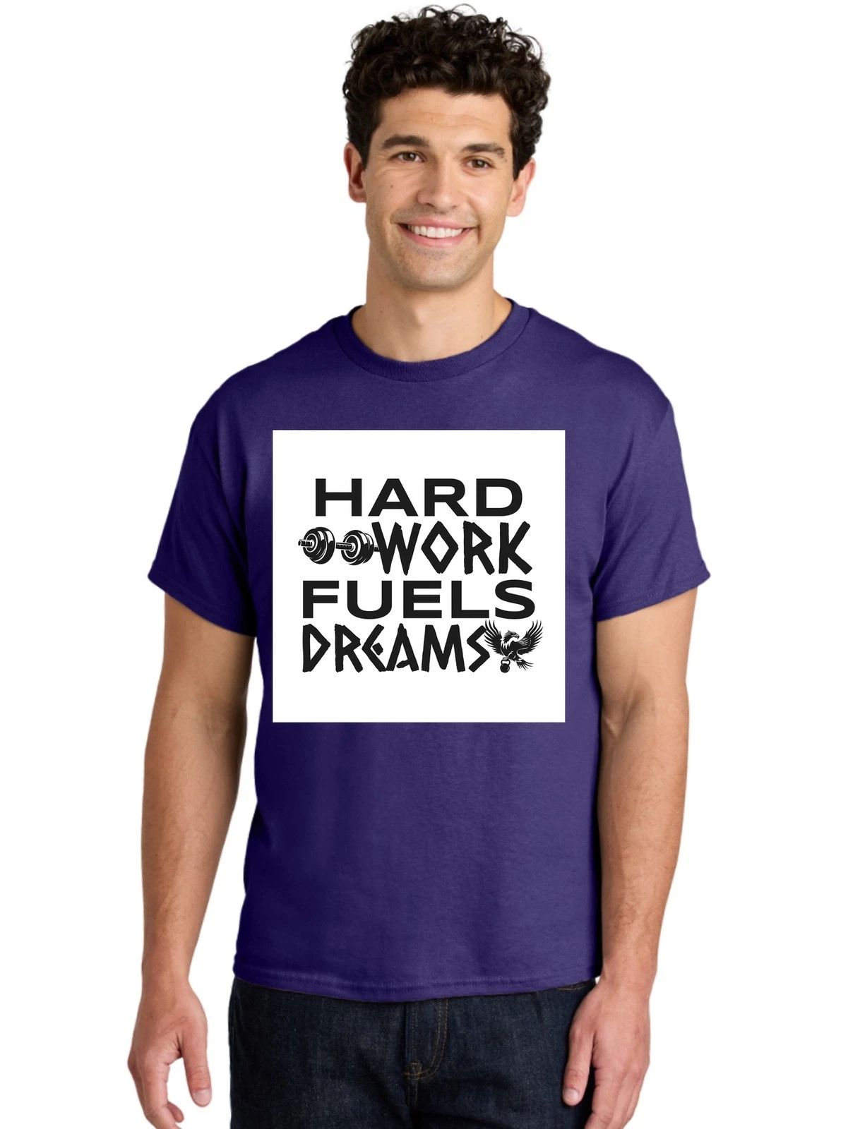 Motivational-Fitness-Quote Mens Graphic Tee,100% Cotton,Casual Summer Wear