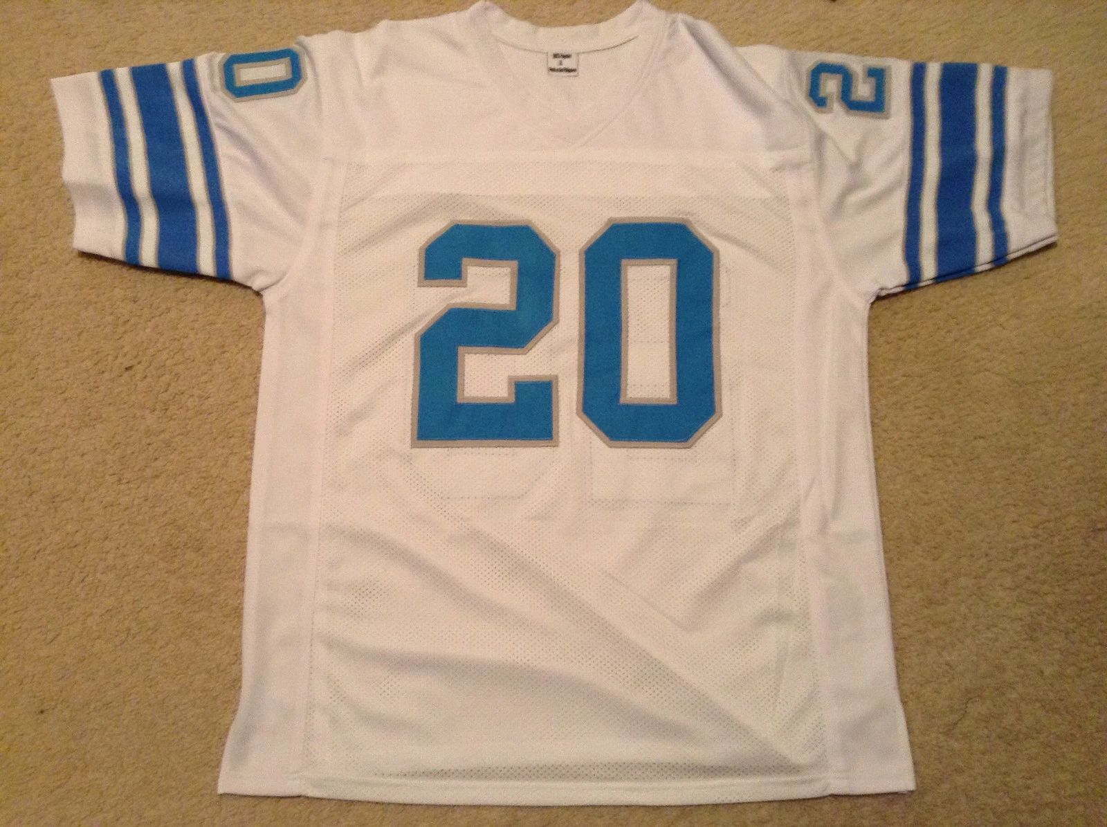 Barry Sanders White Mesh Football Jersey, Football Team Apparel