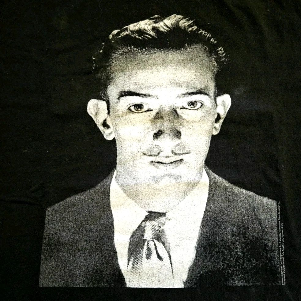 Vintage 90s Salvador Dali Big Face Photo Portrait Museum Art T Shirt Size 2XL