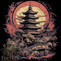 Fantasy Pagoda Sunset Mens Light Cotton T-Shirt