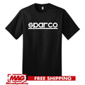 SPARCO BLACK T-SHIRT Logo Racing Auto Seats Gear Gaming Racecar Automotive Tools