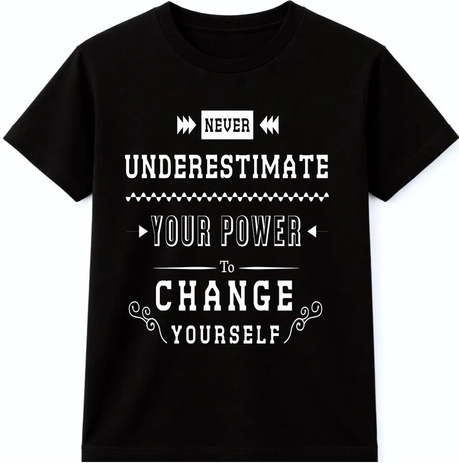 Inspirational Quote T Shirt Never Underestimate Your Power Motivational Tee