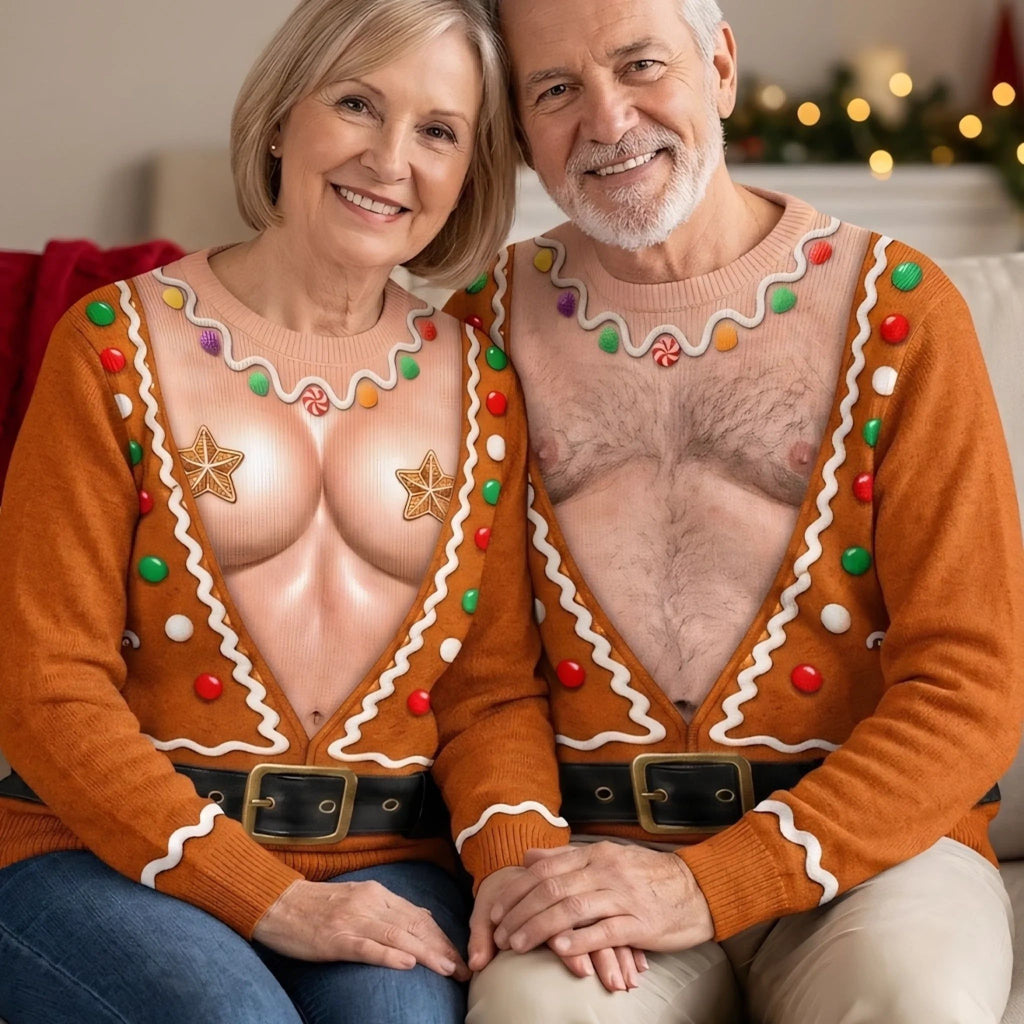 Custom Funny Ugly Sweatshirt - Personalized Anniversary Christmas Wedding Gifts For Husband And Wife, Him And Her - Naughty, Nice And Merry