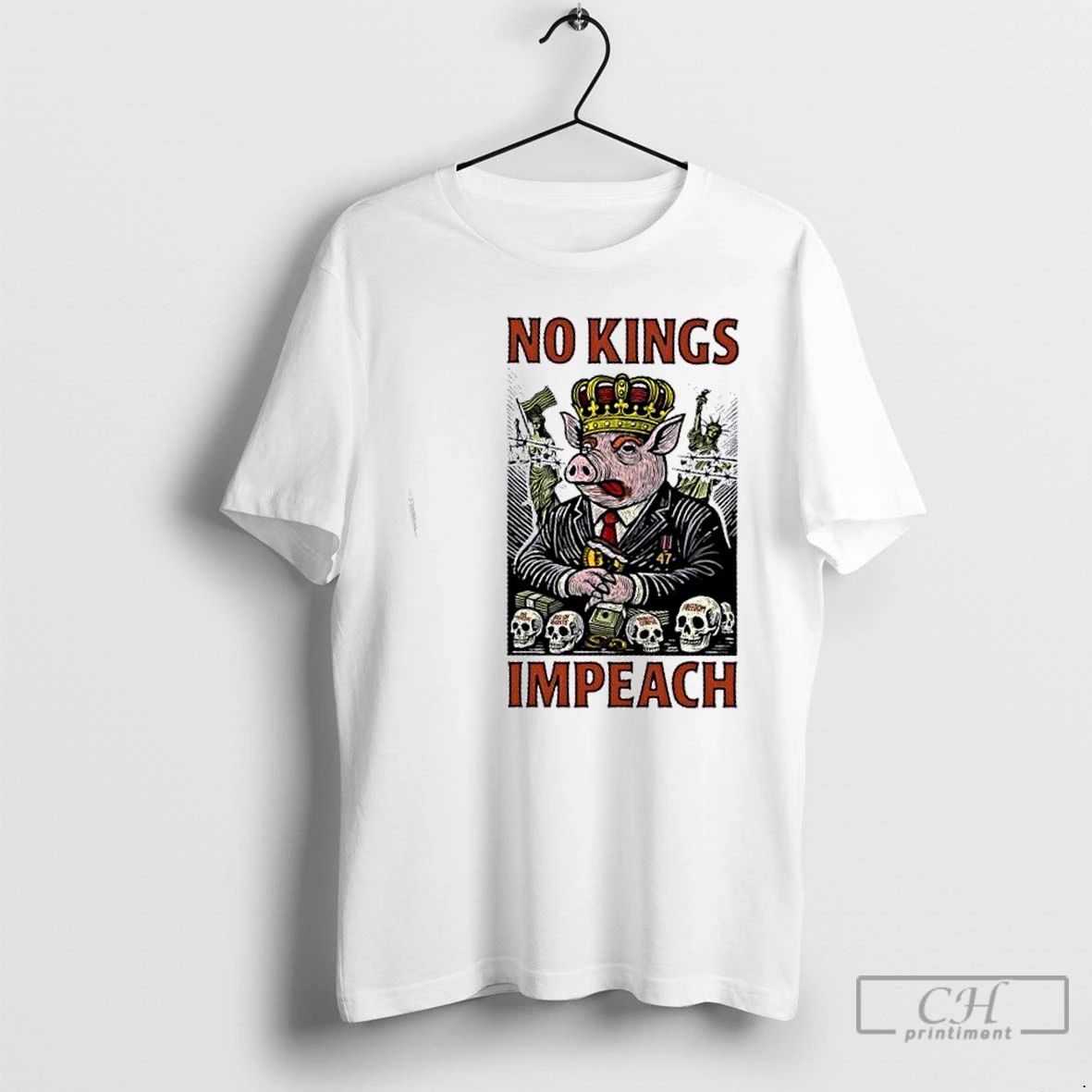 Premium Pig No Kings Impeach T Shirts
