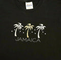 Jamaica Embelished Hanes T-shirt M Medium Black Palm Trees 100% Cotton Travel