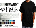 3 Pack Shaka Wear Mens Max Heavyweight T-shirt Any Color Basic Plain Tee