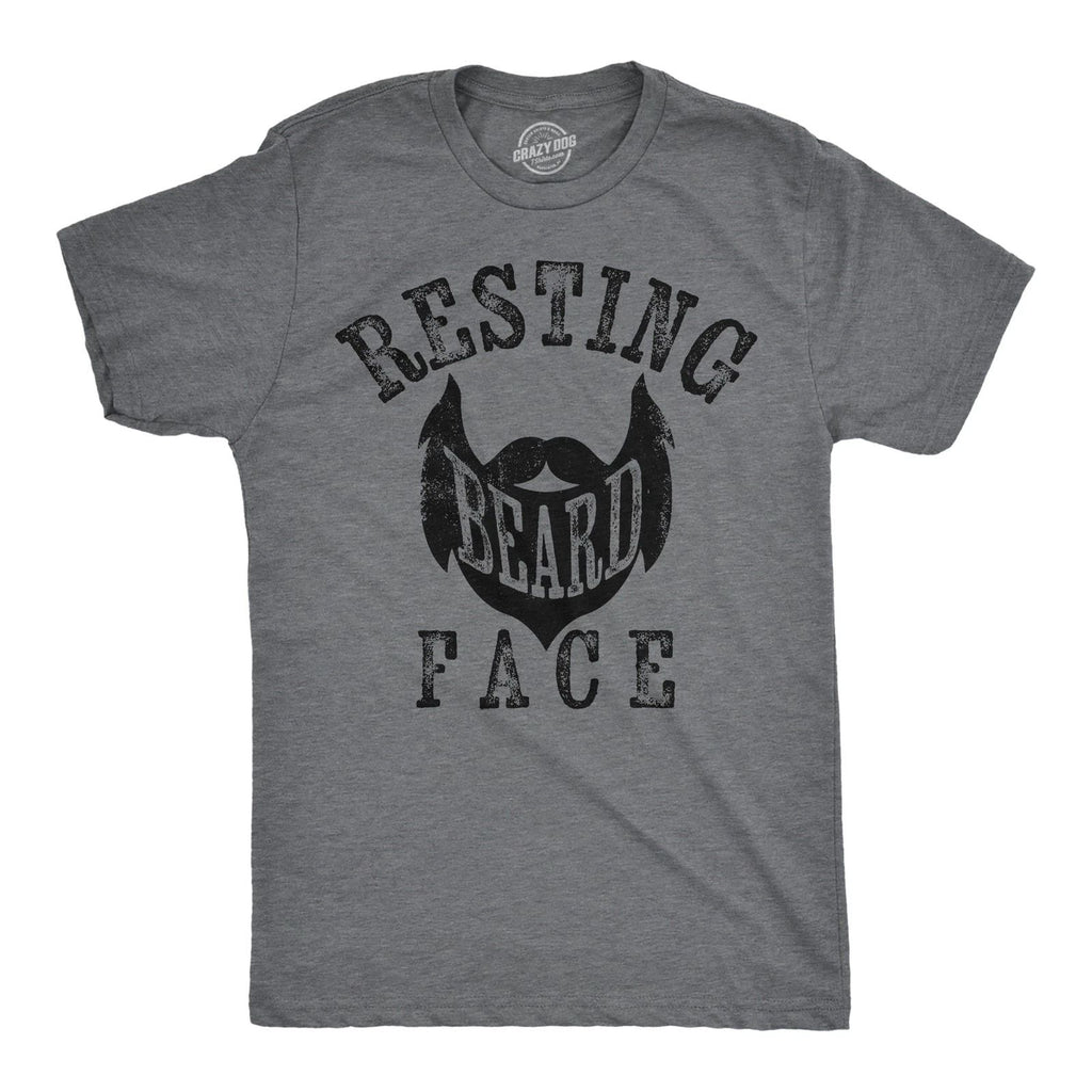 Mens Funny T Shirts Resting Beard Face Sarcastic Facial Hair Novelty Tee for Men
