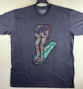 /500 T Shirt Mens XL Dark Gray Graphic Surfing 1/2 Body Short Sleeve Soft Cotton