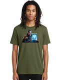Man-Holding-Crystal Mens Graphic Tee, 100% Cotton, Casual Summer Wear