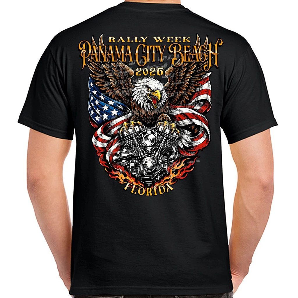 T-Shirt 2026 Panama City Beach Rally Week Eagle Engine No Harley