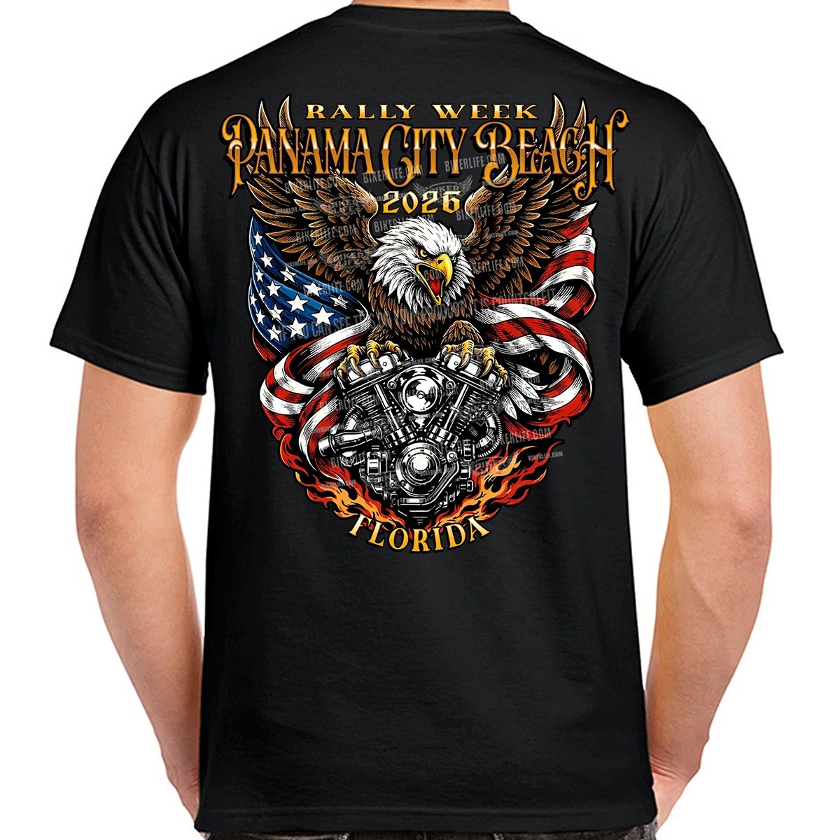 T-Shirt 2026 Panama City Beach Rally Week Eagle Engine No Harley