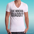 T-shirt V Neck Jersey " Che Minchia Guaddi Soliti Idioti " Road To Happiness