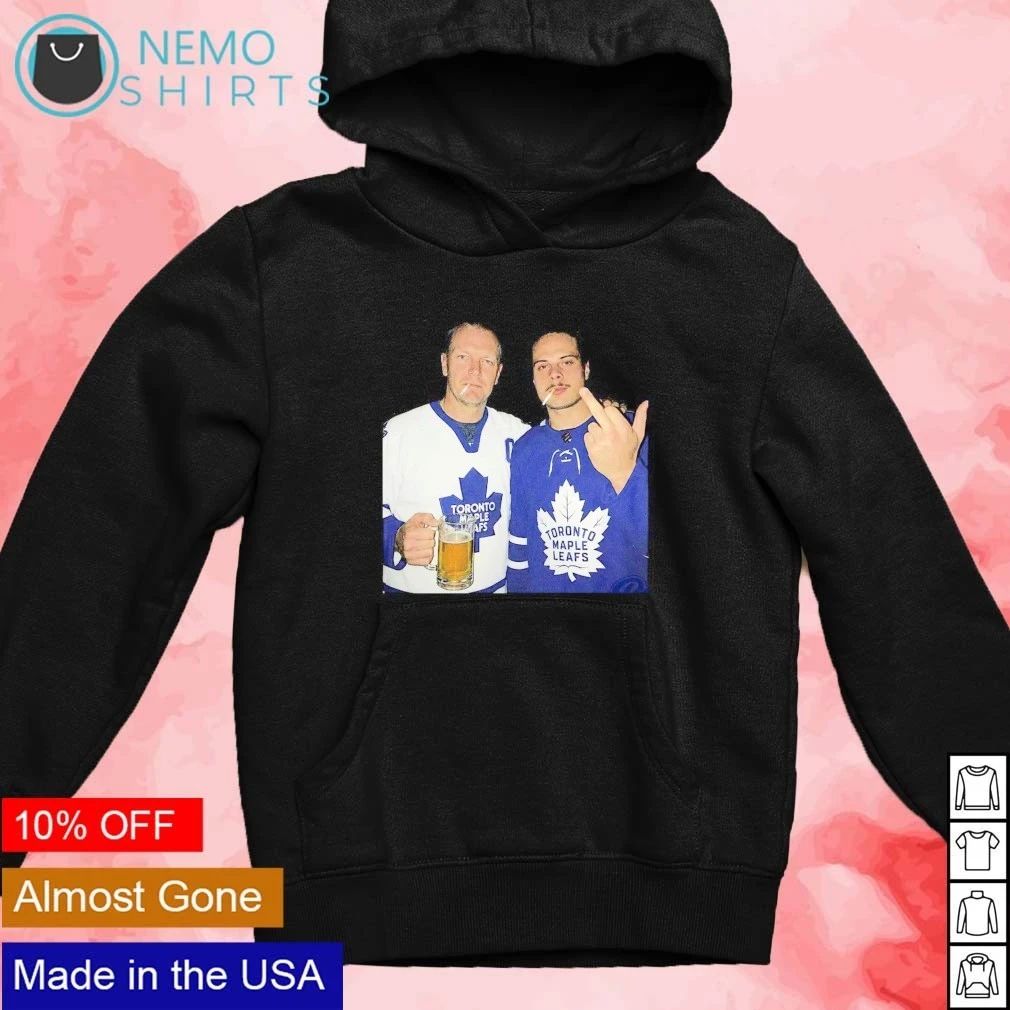 Mats Sundin and Auston Matthews Smoking Drinking Beer and Middle Finger shirt