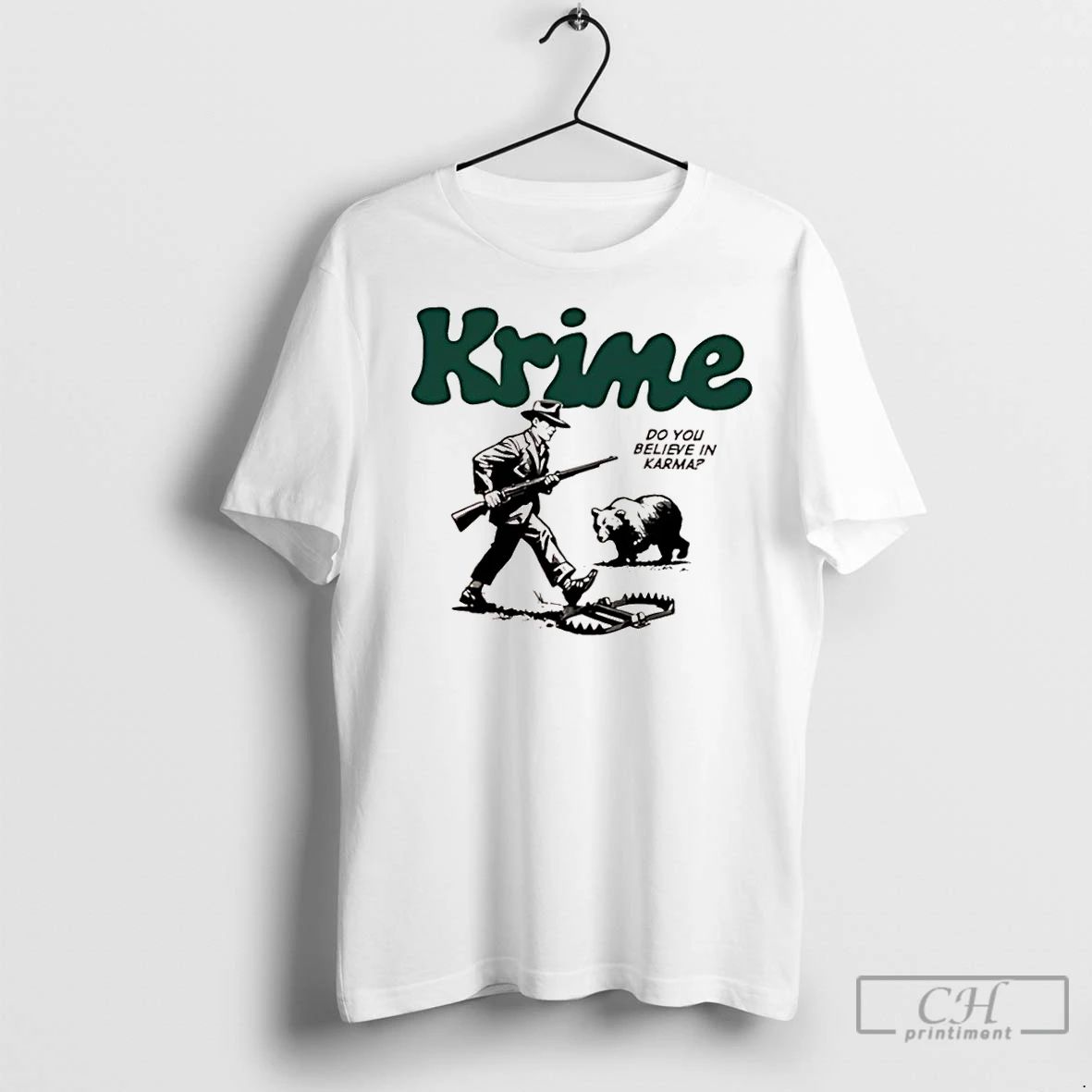 Classic Krime Do You Believe In Karma Man And Bear Graphic