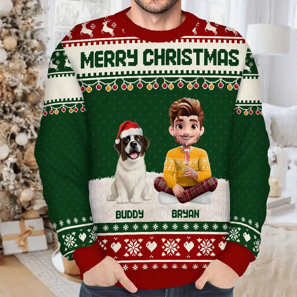 Christmas Family 3D Effect Couple Parent - Personalized Unisex Ugly Sweater