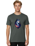 Galaxy-Wolf-7 Mens Graphic Tee, 100% Cotton, Casual Summer Wear